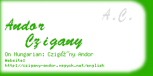 andor czigany business card